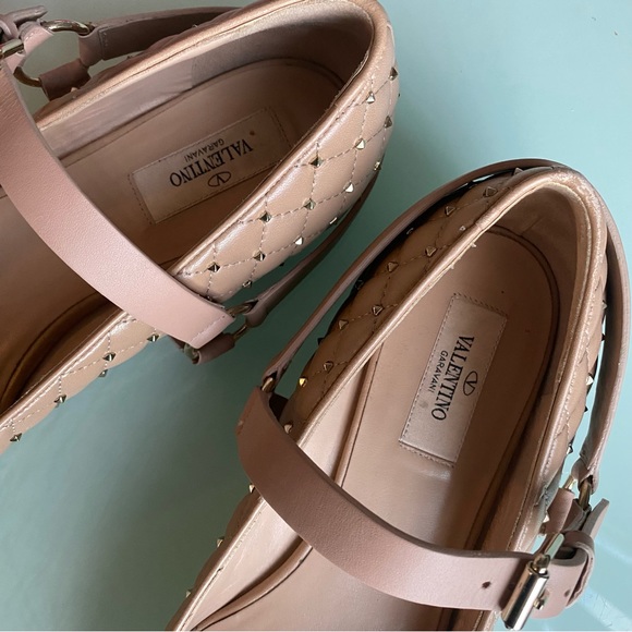 VALENTINO GARAVANI ROCKSTUD BALLERINA FLATS/METAL TOE CAP - Picture 2 of 10